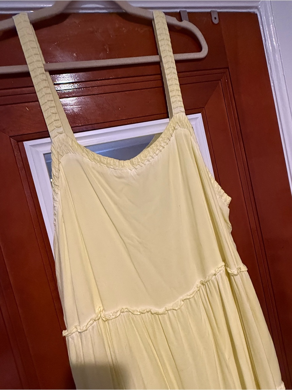 Anthropologie Pale Yellow Tiered Maxi Dress - Picture 2 of 5